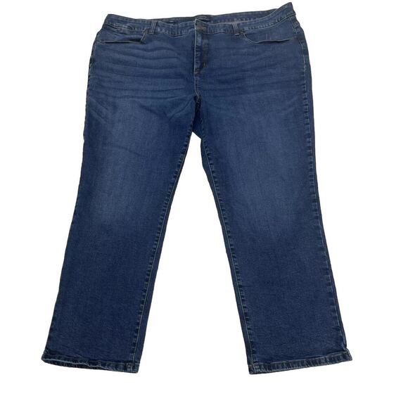Talbots Simply Flattering 5-Pocket Jeans 24W Blue Medium Wash Straight Leg Ankle - Picture 1 of 9